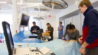 Students practice medical procedures in Columbia's Ready for Residency skills class.